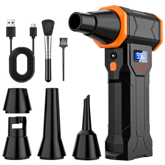 Cordless Electric Air Duster, 4-Speed Blower for Keyboard Car Clean 120000RPM LED Display, 5200mAh Type-C Dust Cleaner Replace Disposable Air Cans for Keyboard